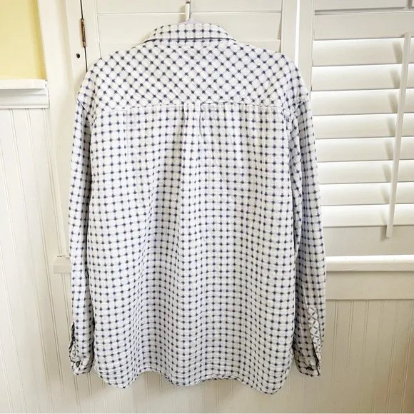 Carbon2Cobalt White & Blue Print Convergence Button Up Shirt Men’s Size XXL - Picture 2 of 5